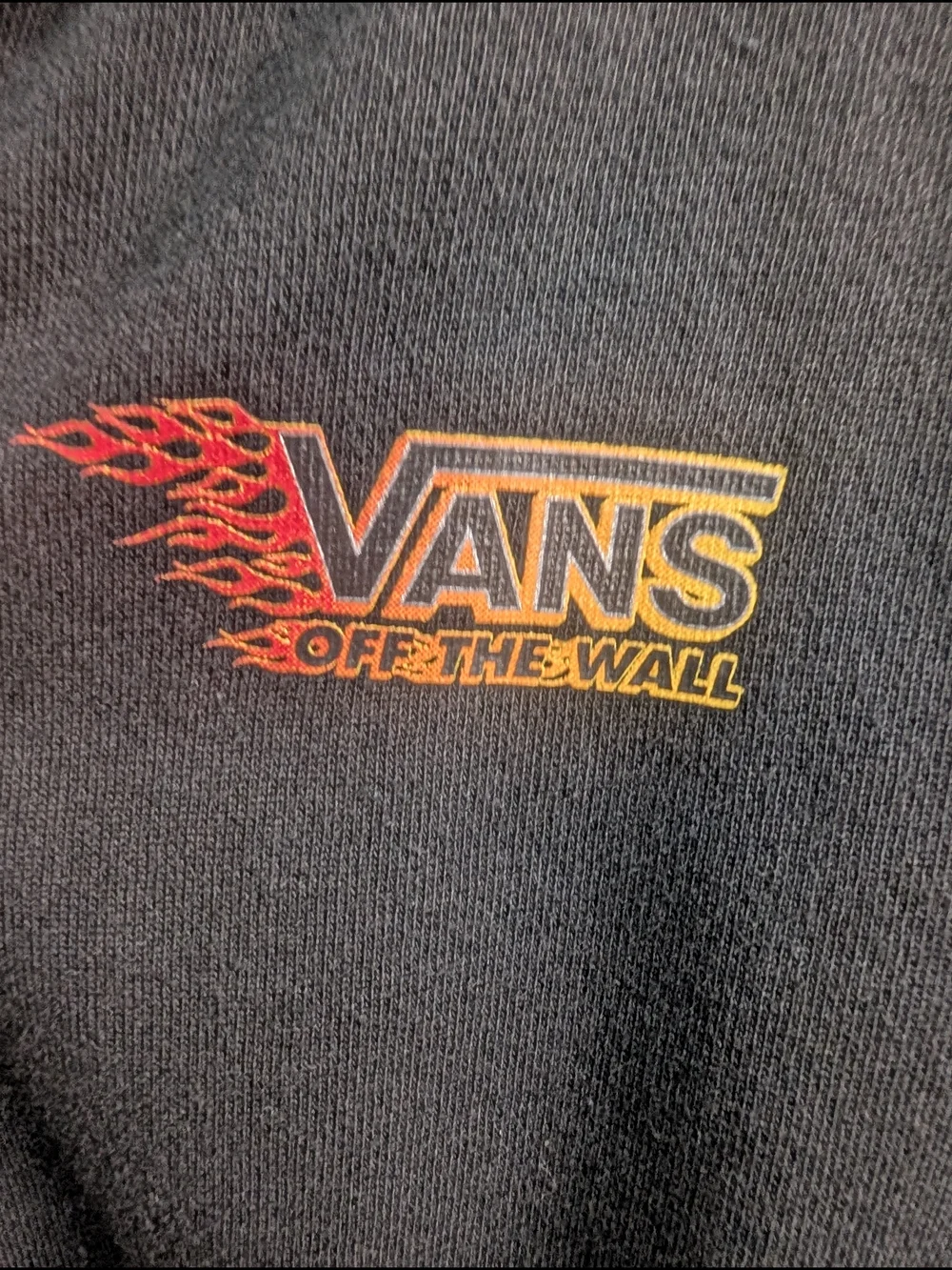 Vans Black Zip-Up Hoodie with Flame Logo Youth Size 7